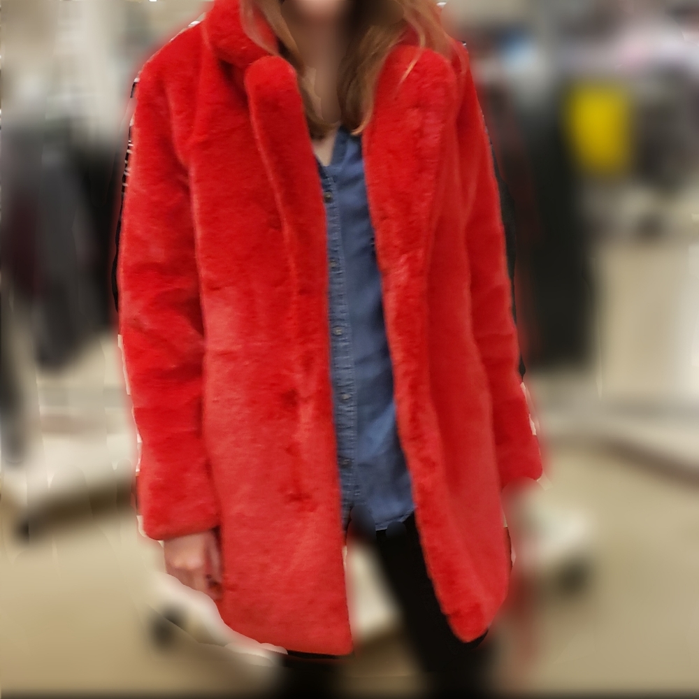 NWT Apparis Eloise Red Faux Fur Coat